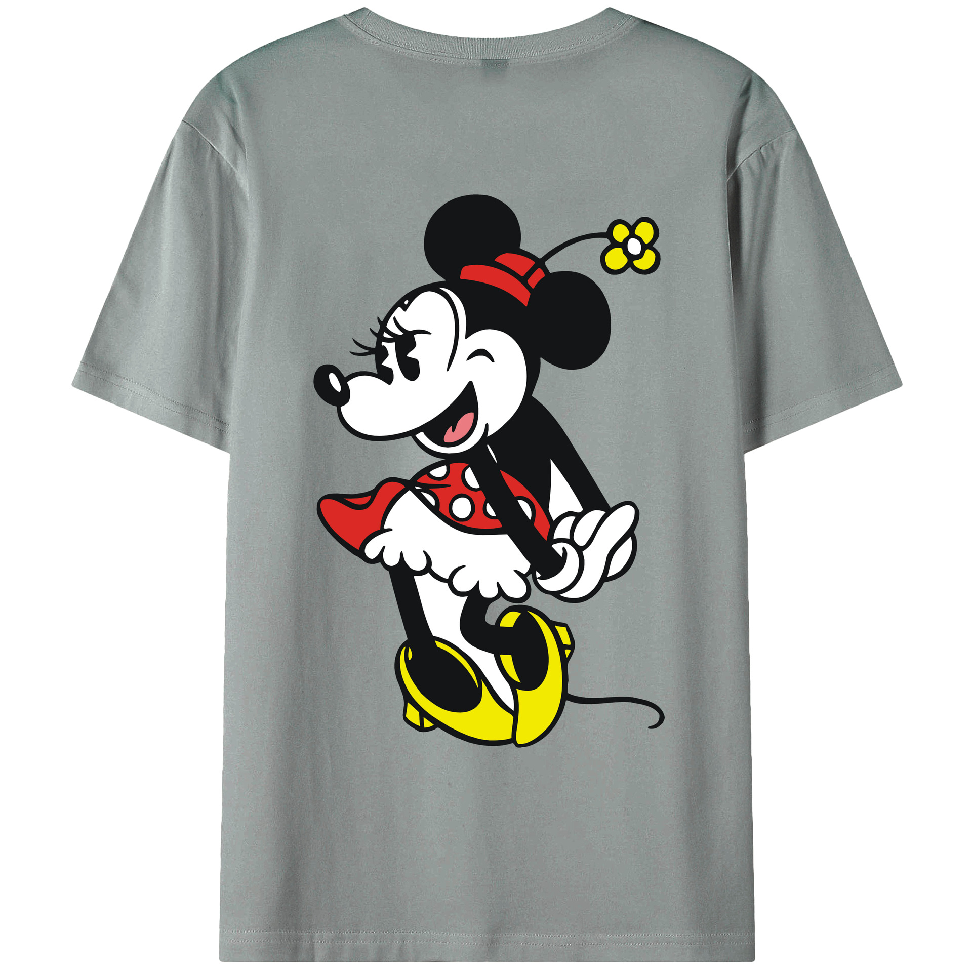 ミッキーマウス Mickey Mouse 綿100％ メンズ半袖Tシャツ（バックプリント） 通気性
